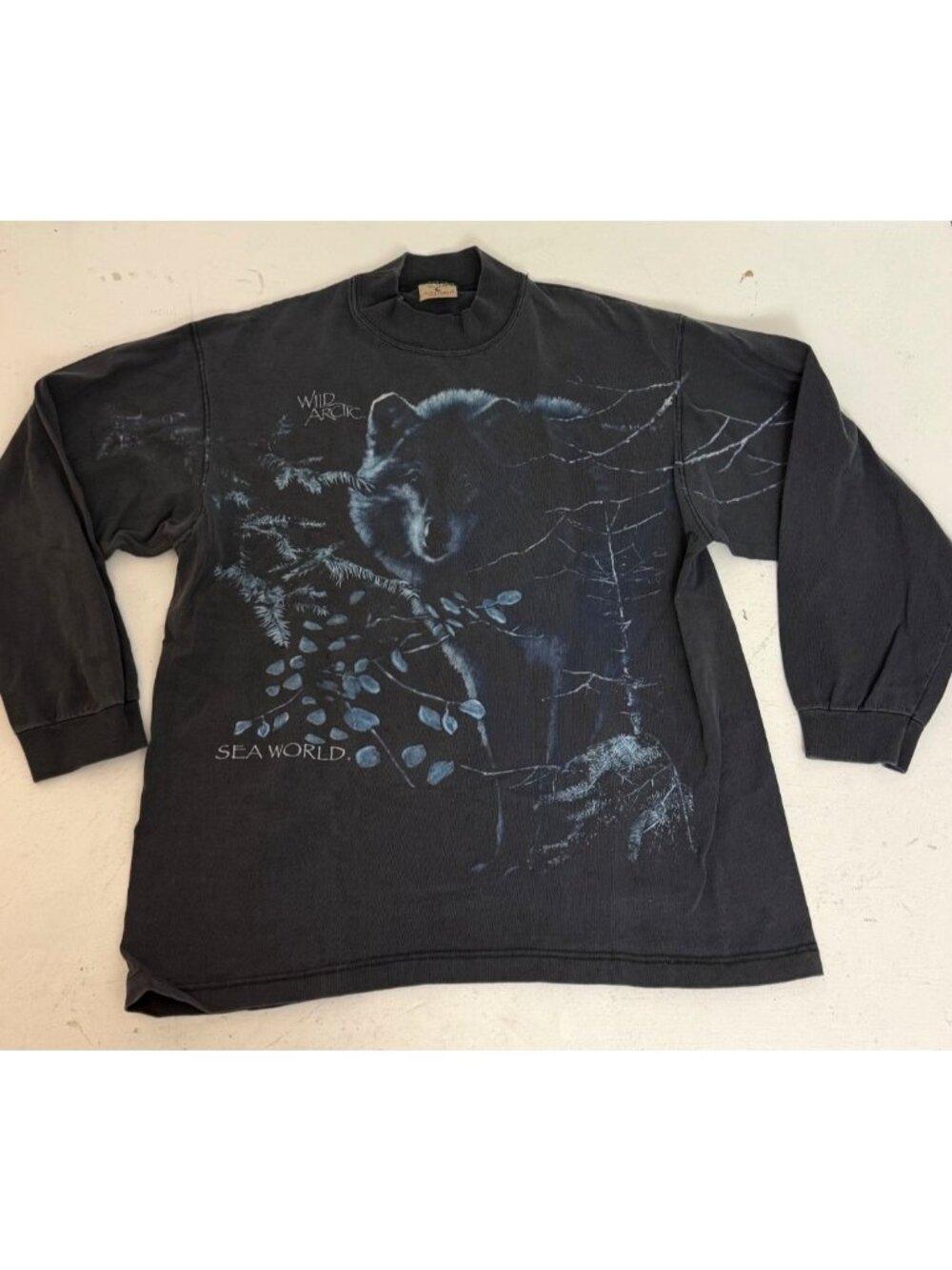 Vintage Sea World Wild Arctic Wolf Graphic Long Sleeve T Shirt Mens Sz L USA - Picture 2 of 6